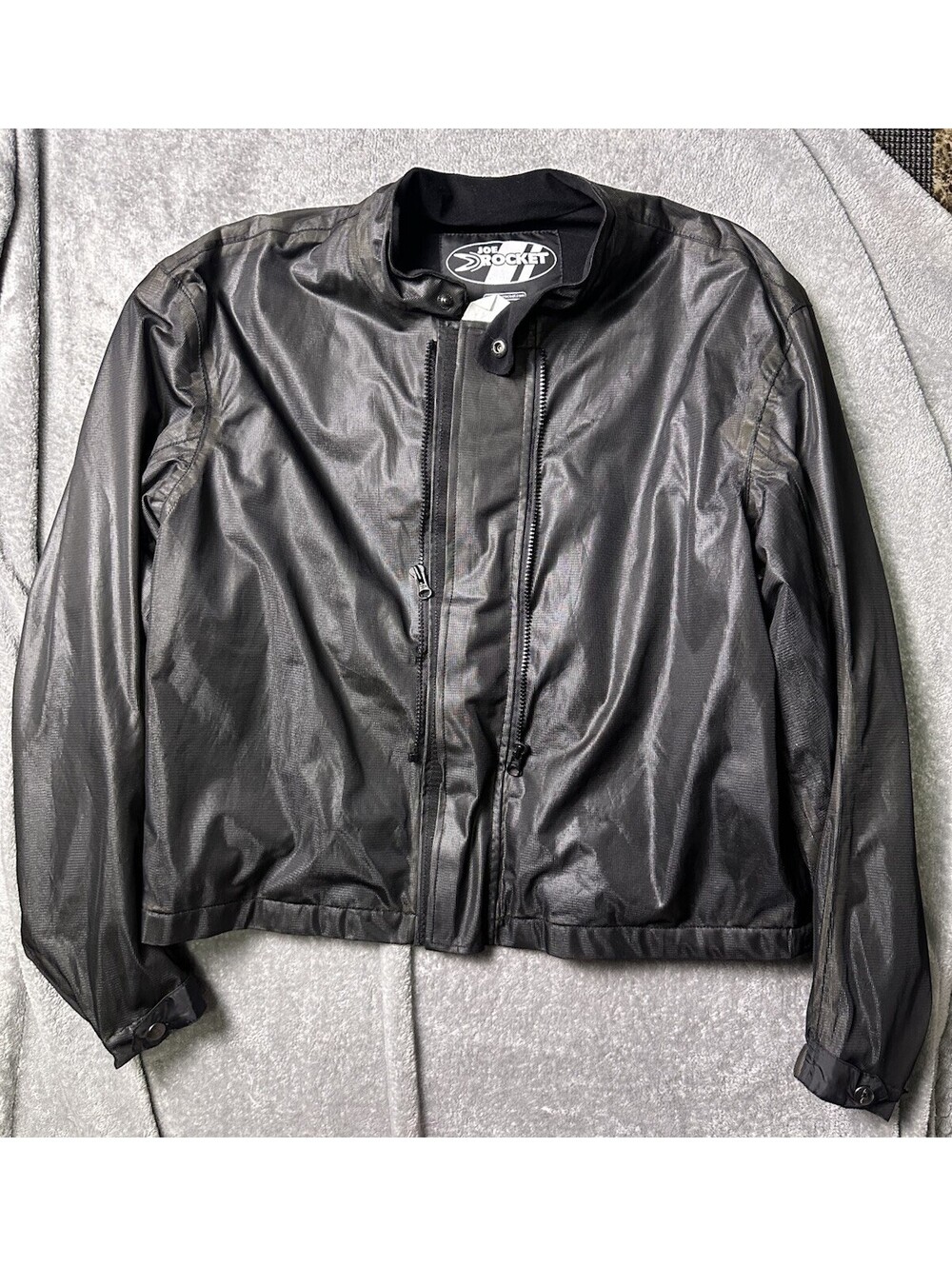 Joe Rocket Motorcycle Jacket Mens L Black Mesh Riding Biker Cafe Racer Vintage